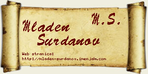 Mladen Surdanov vizit kartica